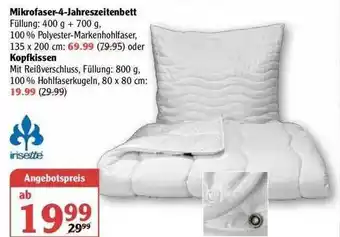 Globus Mikrofaser-4-jahreszeitenbett Oder Kopfkissen Angebot