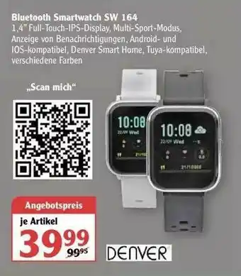 Globus Denver Bluetooth Smartwatch SW 164 Angebot