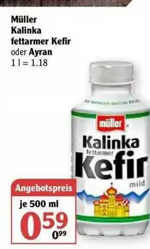 Globus Müller Kalinka Fettarmer Kefir Angebot