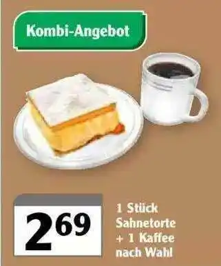 Globus Sahnetorte + 1 Kaffee Angebot