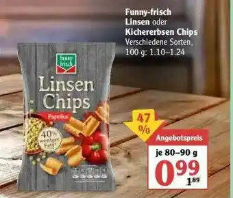 Globus Funny-frisch Linsen Oder Kichererbsen Chips Angebot