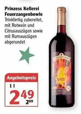 Globus Prinzes Kellerei Feuerzangenbowle Angebot