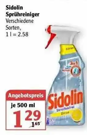 Globus Sidolin Sprühreiniger Angebot