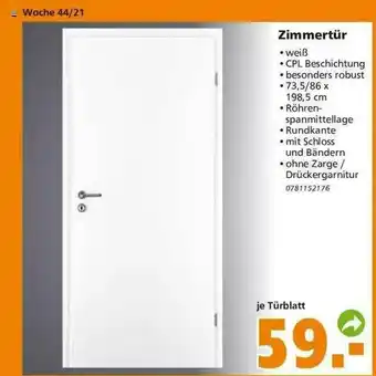 Globus Baumarkt Zimmertür Angebot