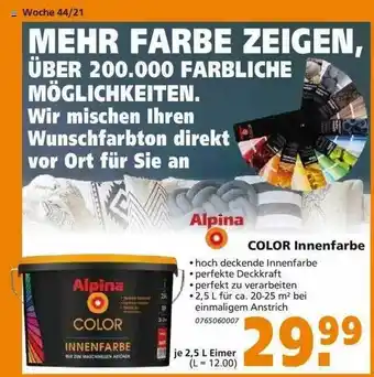 Globus Baumarkt Alpina Color Innenfarbe Angebot