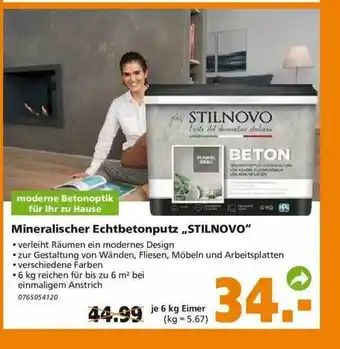 Globus Baumarkt Mineralischer Eichtbetonputz „stilnovo” Angebot