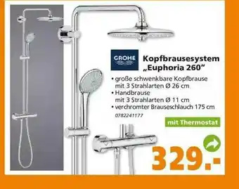 Globus Baumarkt Grohe Kopfbrausesystem „euphoria 260” Angebot