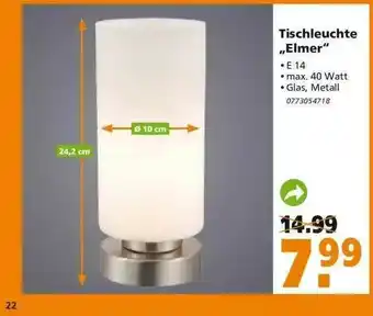 Globus Baumarkt Tischleuchte „elmer” Angebot