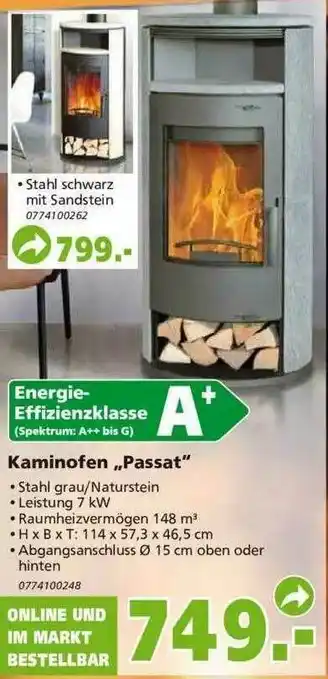 Globus Baumarkt Kaminofen „passat” Angebot