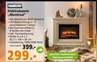 Globus Baumarkt Primaster Elektrokamin „montreal” Angebot