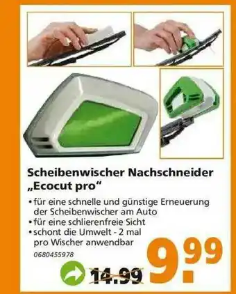 Globus Baumarkt Scheibenwischer Nachschneider „ecocut Pro” Angebot