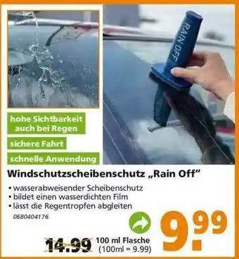 Globus Baumarkt Windschutzzcheibenschutz „rain Off” Angebot