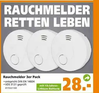 Globus Baumarkt Rauchmelder 3er-pack Angebot