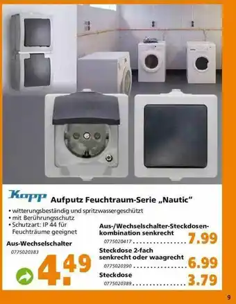 Globus Baumarkt Kopp Aufputz Feuchtraum-serie „nautic” Angebot