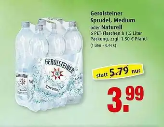 Markant Gerolsteiner Sprudel, Medium Oder Naturell Angebot