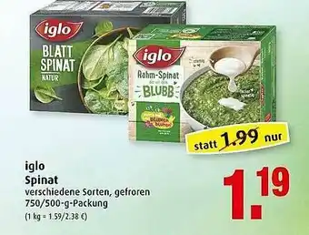 Markant Iglo Spinat Angebot