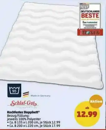 PENNY Schlaf-gut Kochfestes Steppbett Angebot