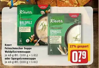 REWE Knorr Feinschmecker Suppe Waldpilzcremesuppe Oder Spargelcremesuppe Angebot