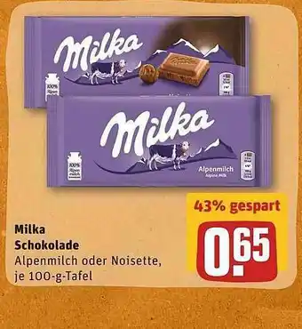 REWE Milka Shokolade Angebot