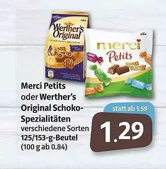 Markant Markt Merci Petits Oder Werther's Original Schoko-spezialitäten Angebot