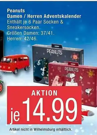 Marktkauf Peanuts Damen Herren Adventskalender Angebot