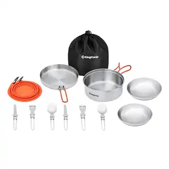 Netto Marken-Discount KINGCAMP Camping Kochset Adventurer I Pro Koch Geschirr Set Stahl Topf Pfanne Angebot