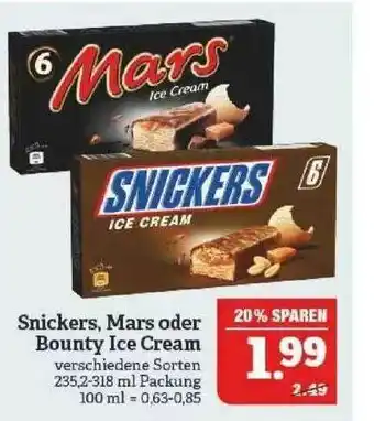 Marktkauf Snickers Mars Oder Bounty Ice Cream Angebot