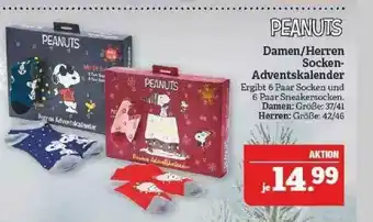 Marktkauf Peanuts Damen Herren Socken-adventskalender Angebot