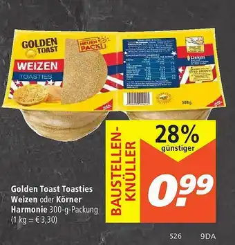 Marktkauf Golden Toast Toasties Weizen Oder Körner Harmonie Angebot