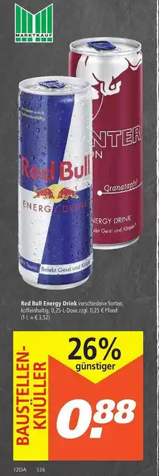 Marktkauf Red Bull Energy Drink Angebot