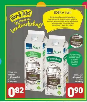 Marktkauf Edeka Fair! Fettarme H-weidemilch H-weidemilch Angebot