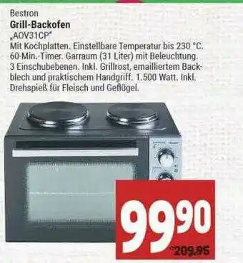 Marktkauf Bestron Grill-backofen „aov31cp” Angebot