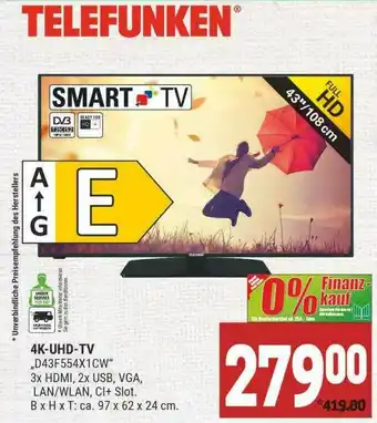 Marktkauf 4k-uhd-tv „d43f554x1cw Angebot