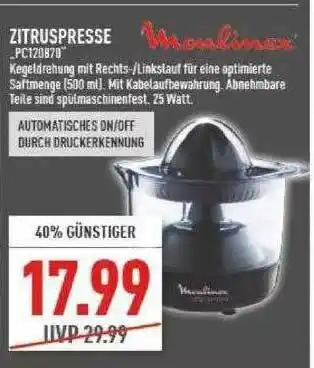 Marktkauf Zitruspresse „pc120870” Moulinex Angebot