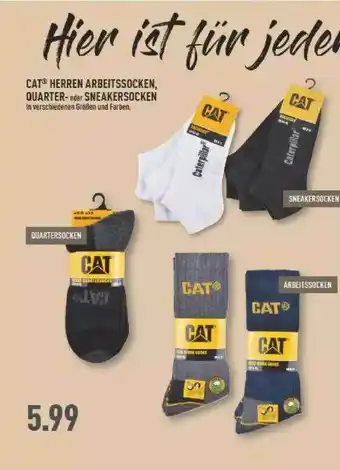 Marktkauf Cat Herren Arbeitssocken Quarter- Oder Sneakersocken Angebot