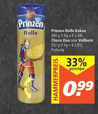 Marktkauf Prinzen Rolle Kakao Choco Duo Oder Vollkorn Angebot