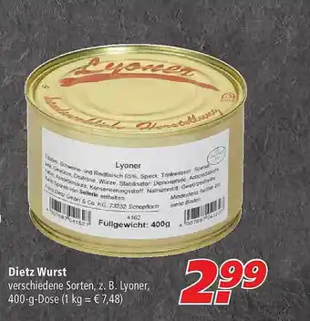 Marktkauf Dietz Wurst Angebot