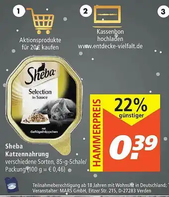 Marktkauf Sheba Katzennahrung Angebot