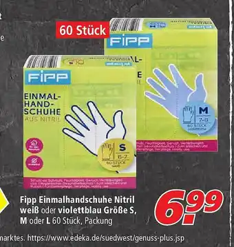 Marktkauf Fipp Einmalhandschuhe Nitril Weiß Oder Violettblau Größe S. M Oder L Angebot