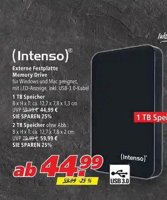 Marktkauf (intenso) Externe Festplatte Memory Drive Angebot