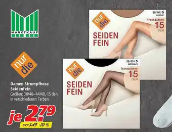 Marktkauf Damen Strumpfhose Seidenfein Nur Die Angebot
