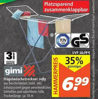 Marktkauf Gimi Flügelwäschetrockner Jolly Angebot