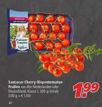 Marktkauf Sanlucar Cherry-rispentomaten Praline Angebot