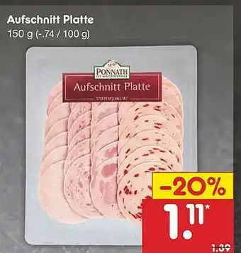 Netto Marken-Discount Aufschnitt Platte Ponnath Angebot