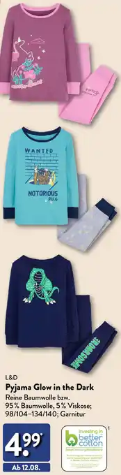 Aldi Nord L&D Pyjama Glow in the Dark Angebot