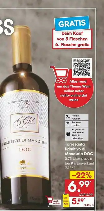 Netto Marken-Discount Torresanta Primitivo Di Manduria Doc Angebot