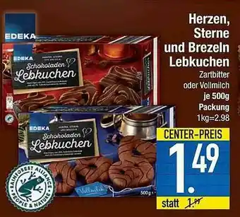 E-Center Herzen, Sterne Und Brezeln Lebkuchen Angebot