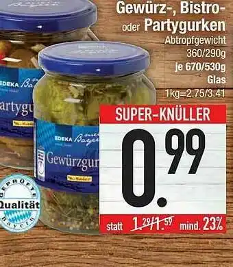 E-Center Gewürz, Bistr Oder Partygurken Angebot