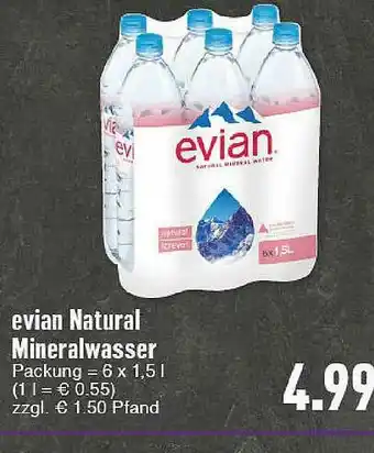 E-Center Evian Natural Mineralwasser Angebot