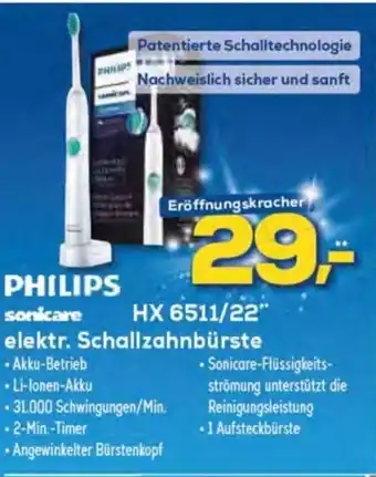 Euronics Philips Sonicare HX 6511/22 elektr. Schallzahnbürste Angebot